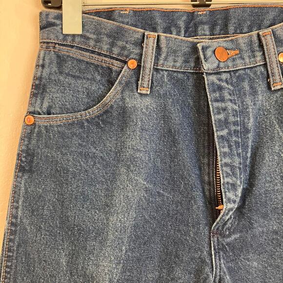 Wrangler Denim Blue Jeans Vintage 80s Made in USA Cowboy Western - Picture 2 of 7